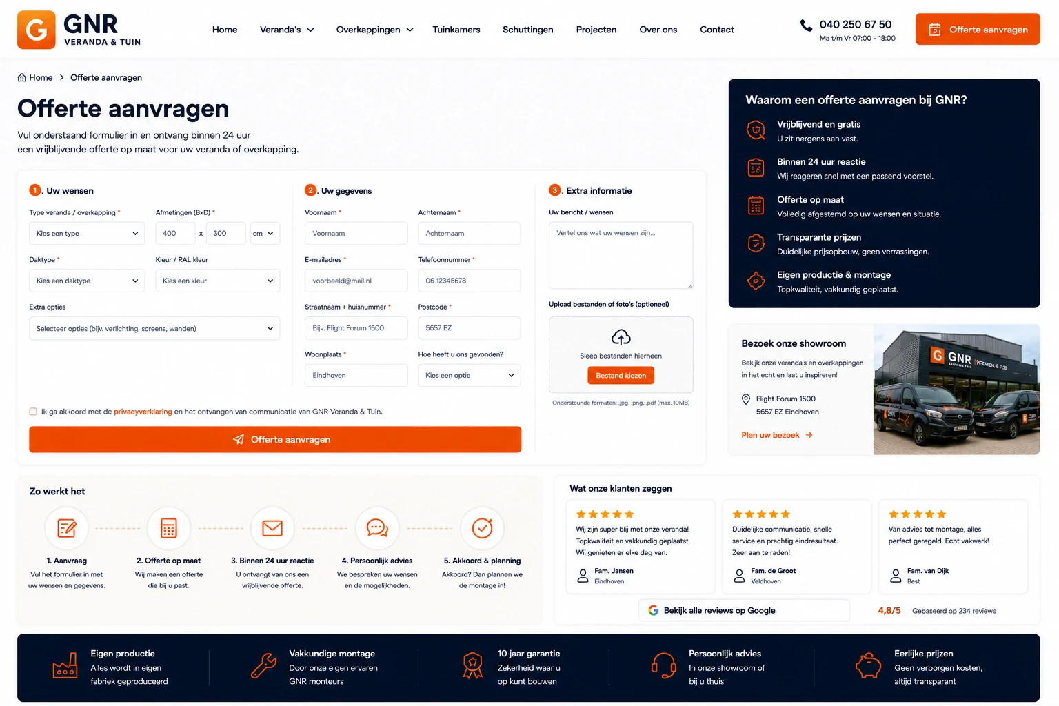Stap voor stap offerteflow als onderdeel van een webdesign proces